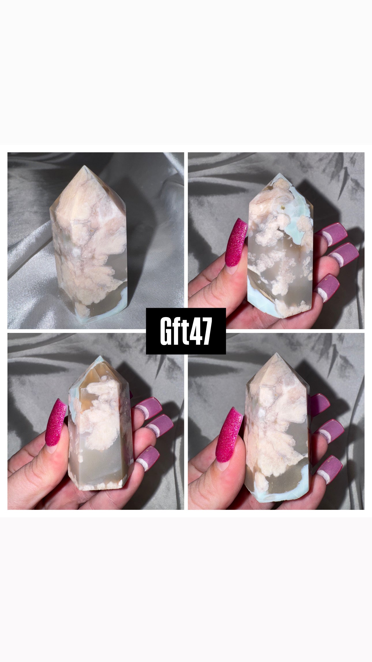 Green Flower Agate Tower