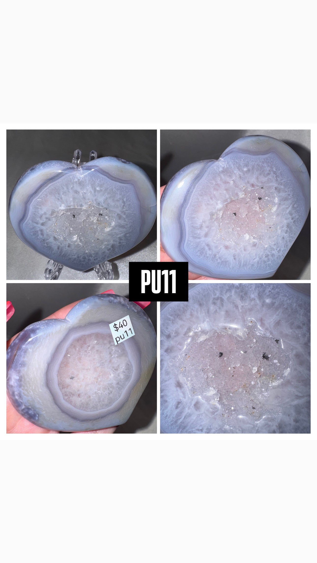 Jelly Agate Large Heart (with stand)