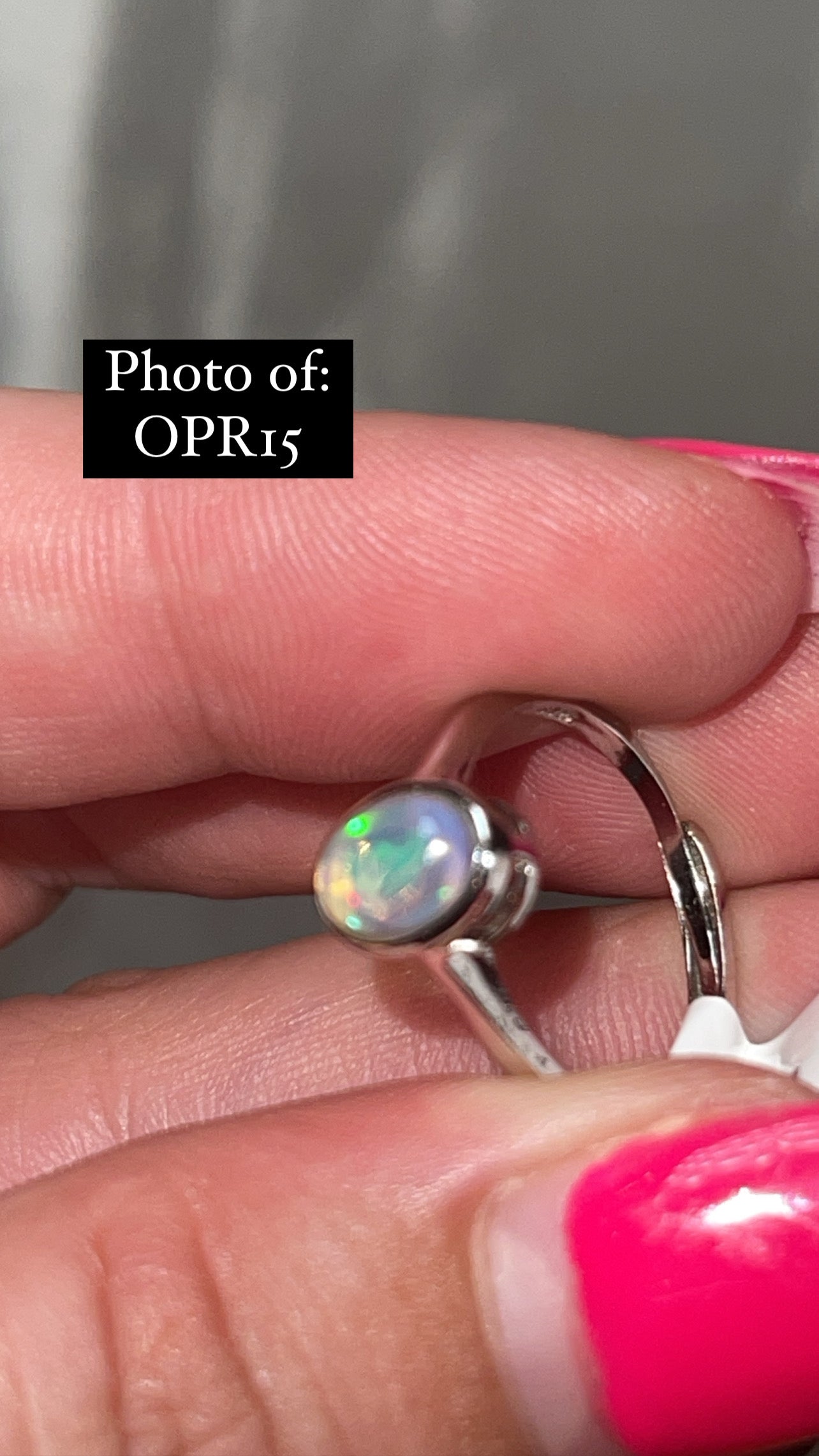 Ethiopian Welo Opal 925 Sterling Silver Adjustable Ring (Choose Your Own)