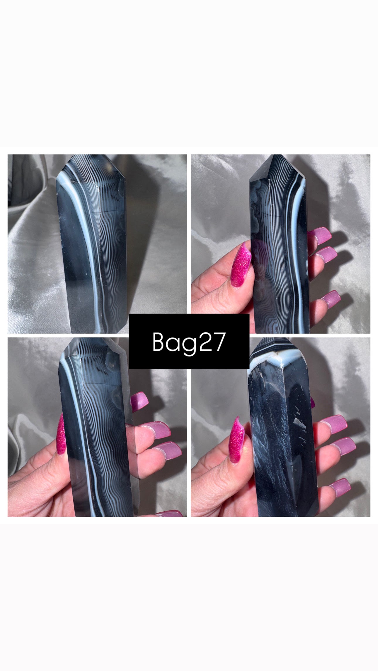Black Banded Agate Tower
