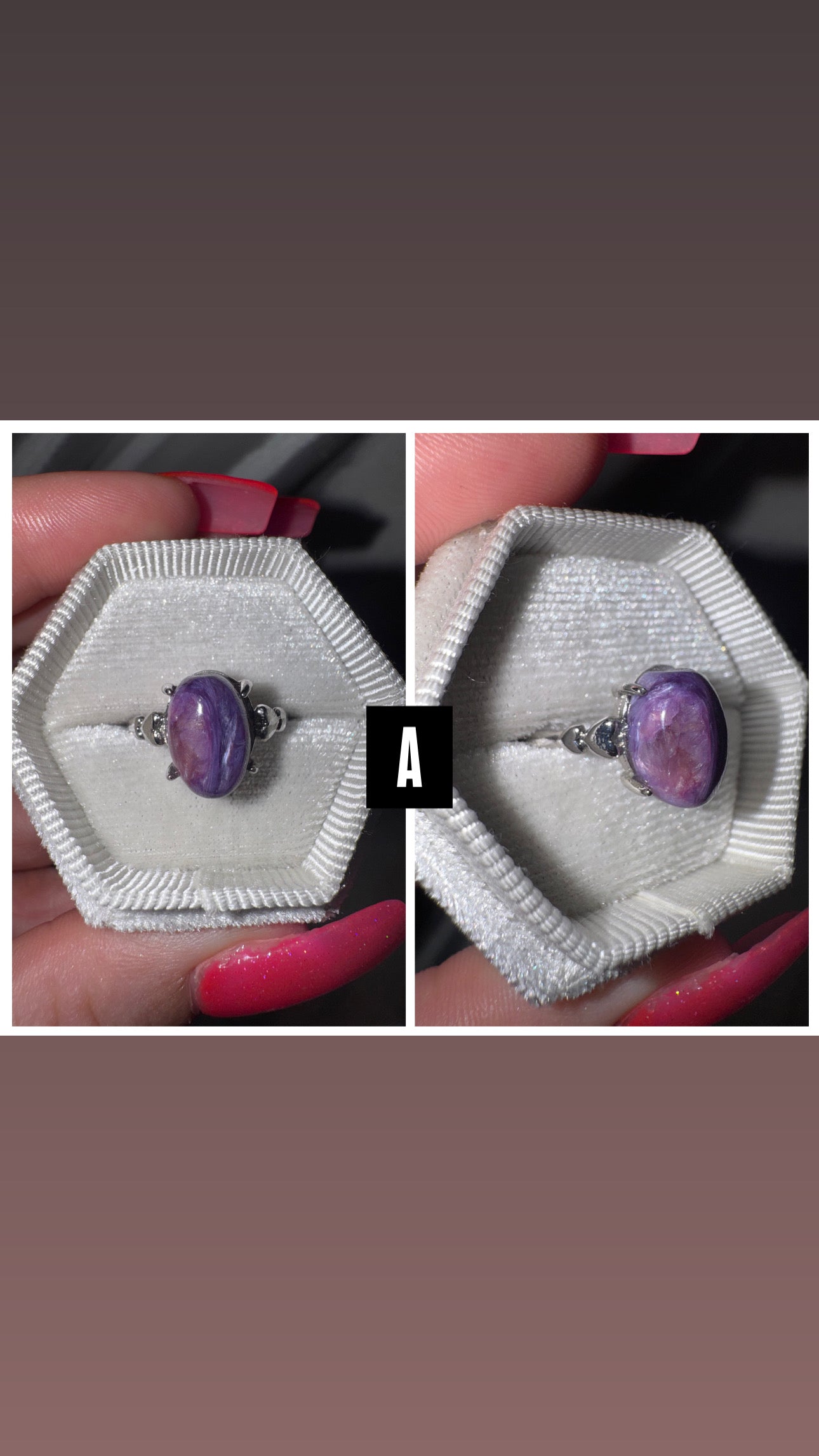 Charoite Adjustable Ring