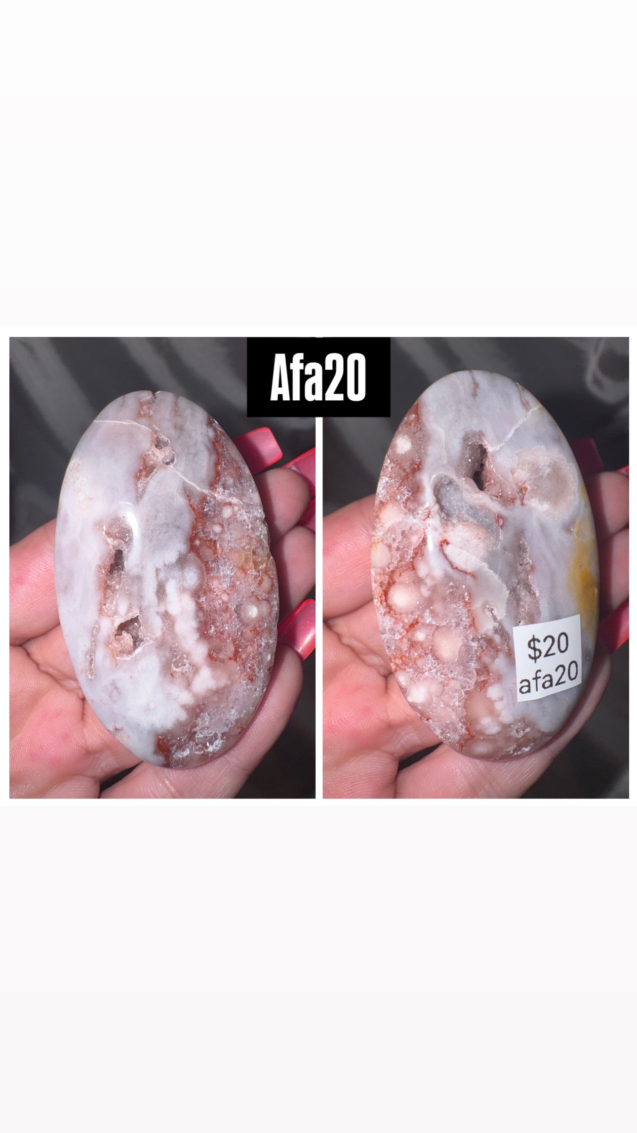 Amethyst Flower Agate AAA Heart/Palmstone