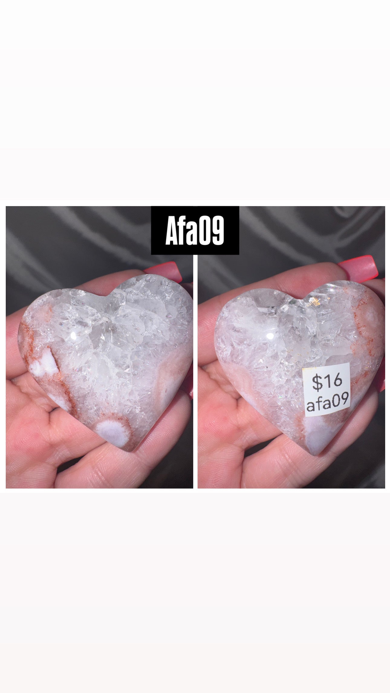 Amethyst Flower Agate AAA Heart/Palmstone