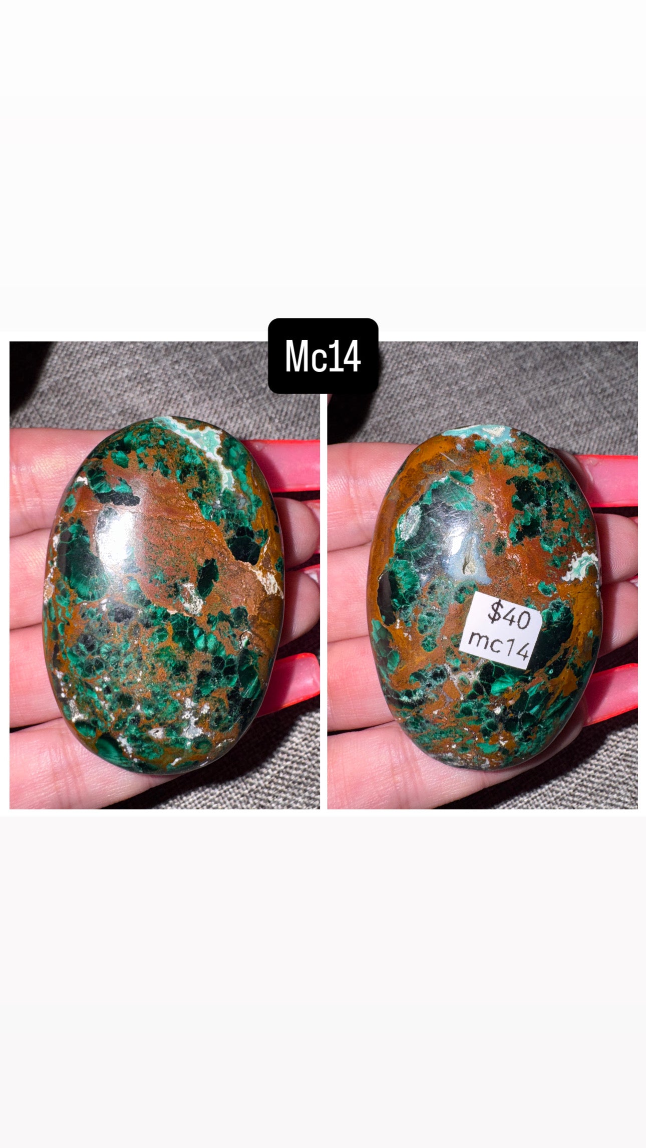 Malacholla (Malachite Chrysocolla) Palmstone
