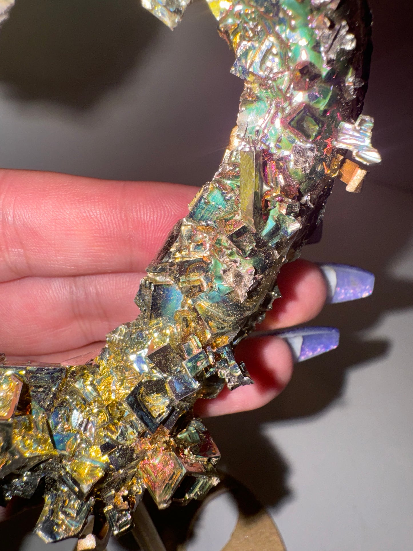 Bismuth Large Heart on Stand