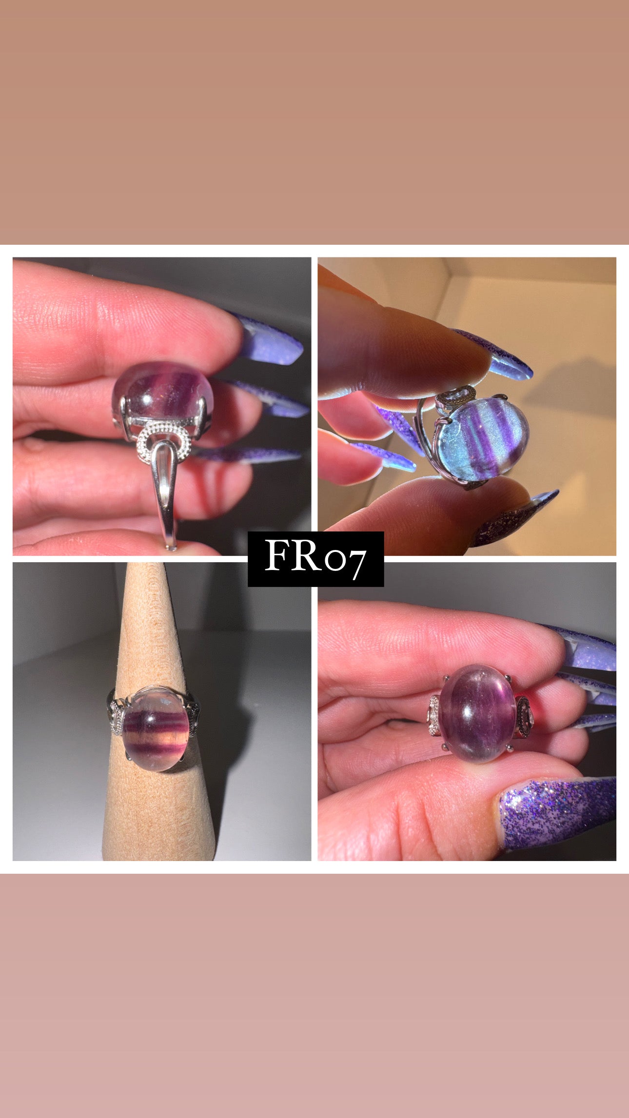 Fluorite Adjustable Ring