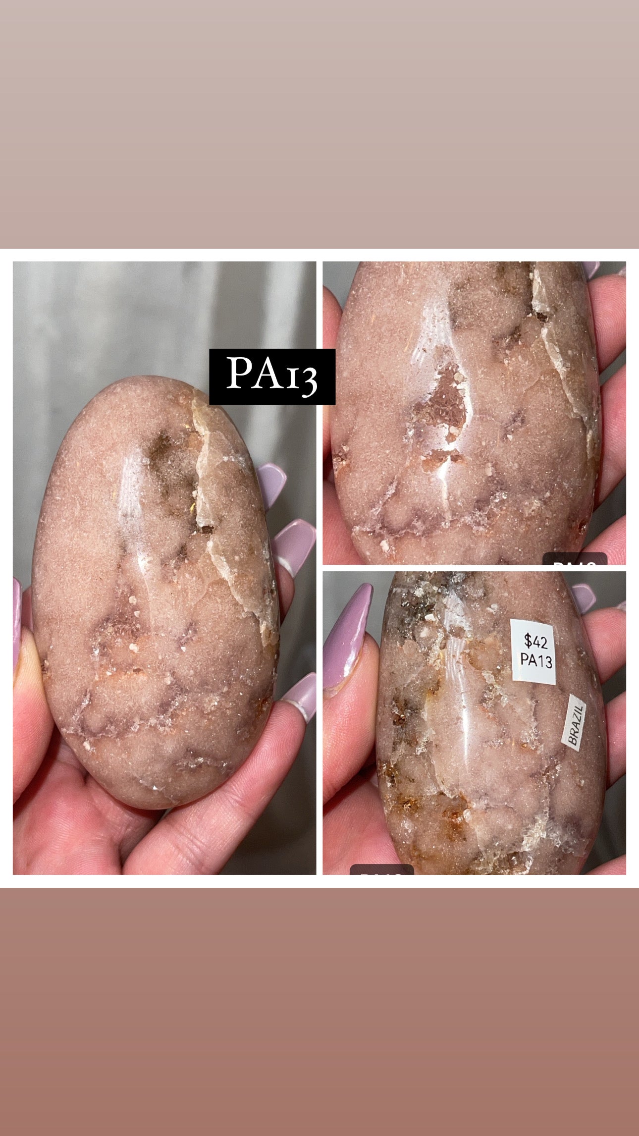 Pink Amethyst XL Palmstone