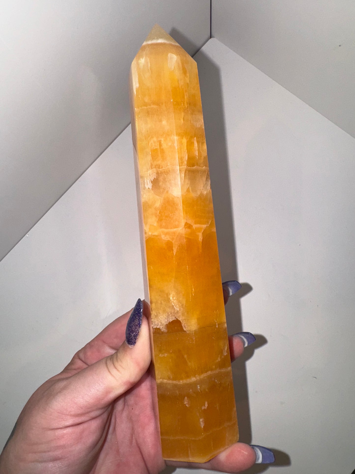 Orange Calcite AA Large Tower