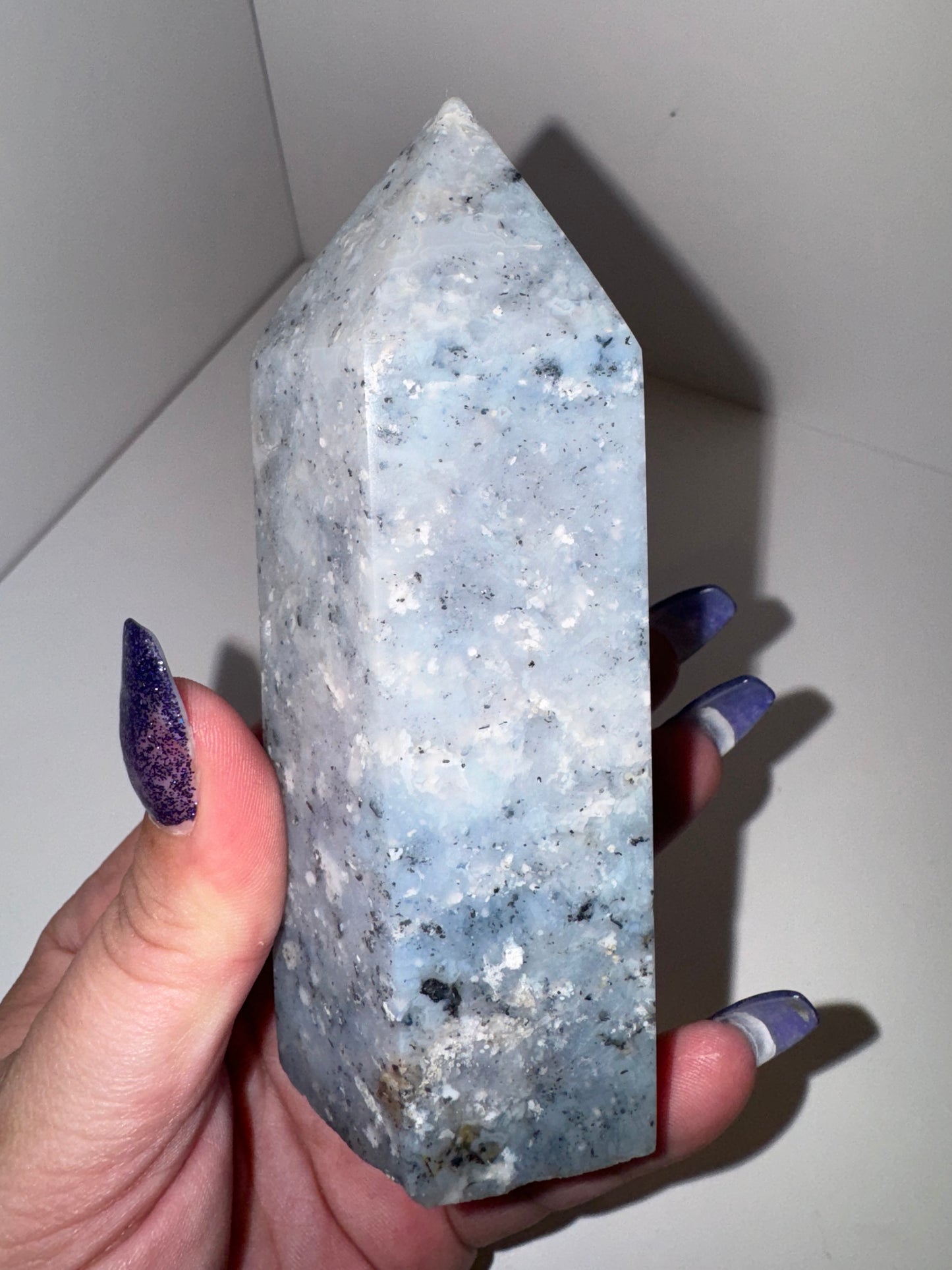 Dendritic Blue Opal Large Tower