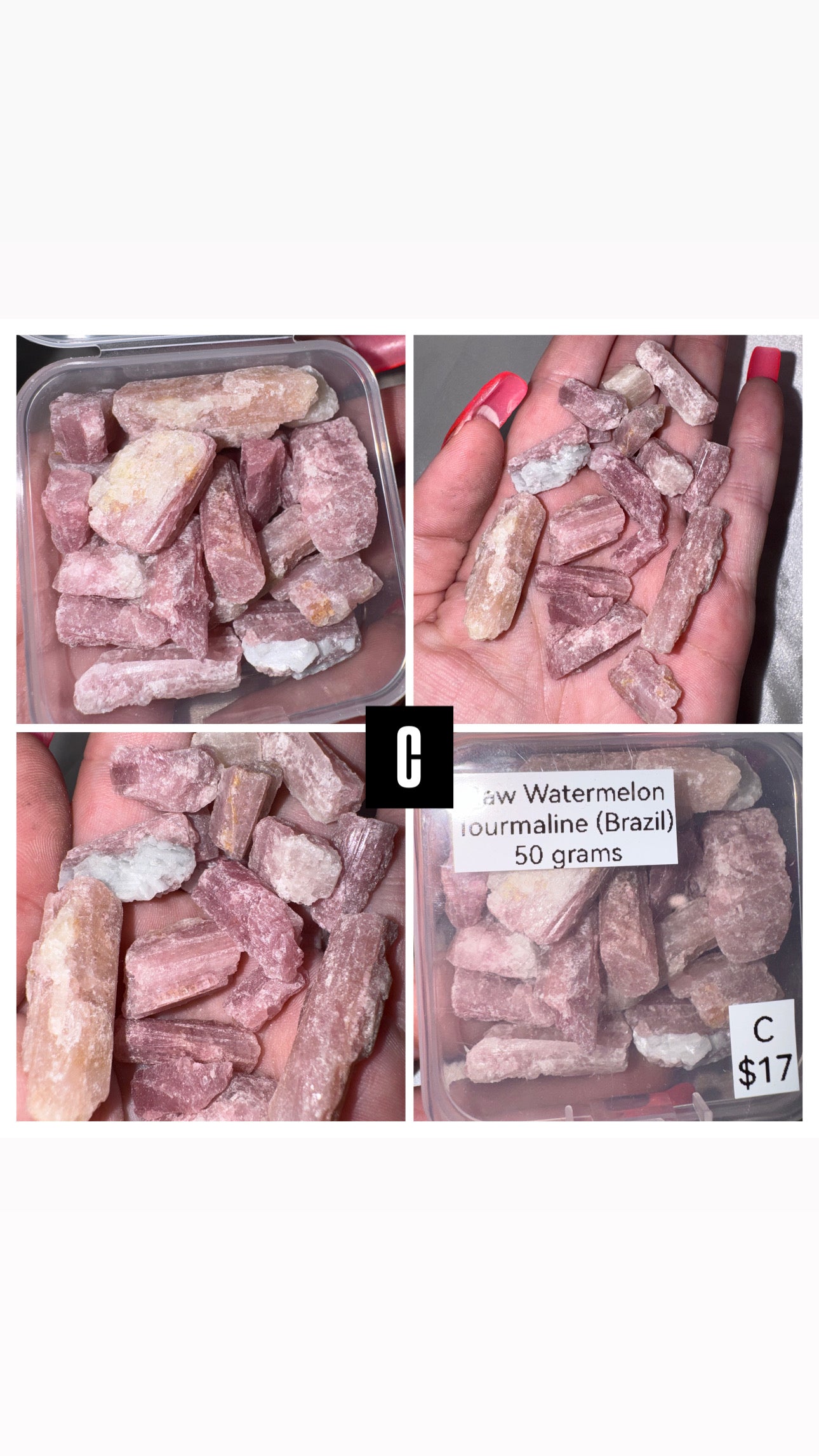 Watermelon Tourmaline Raw Bundle Box