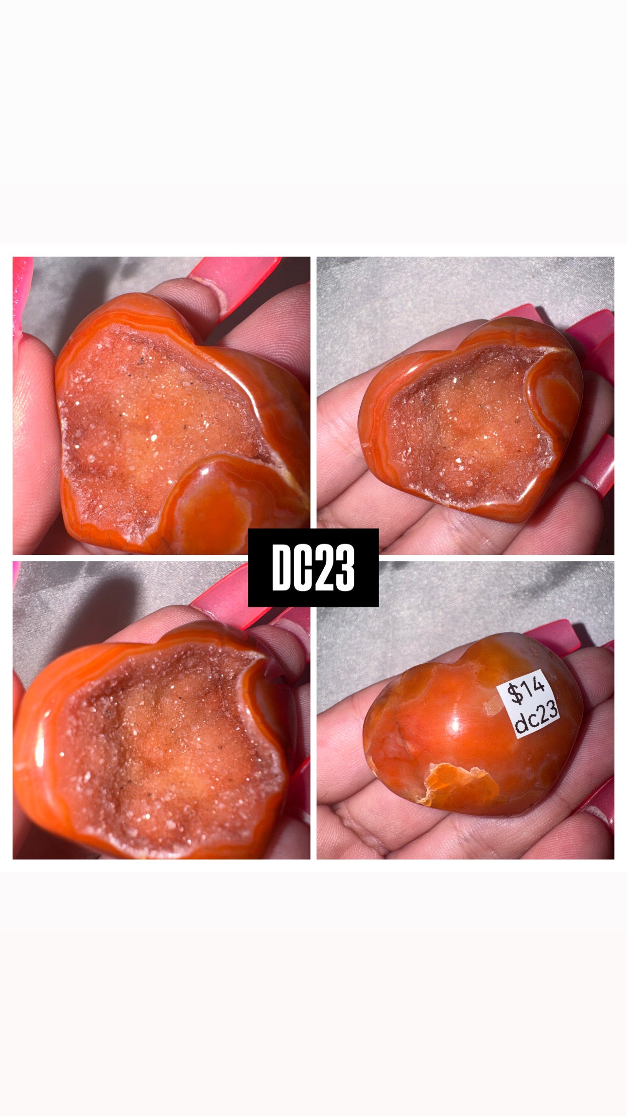 Druzy Carnelian Heart/Palmstone