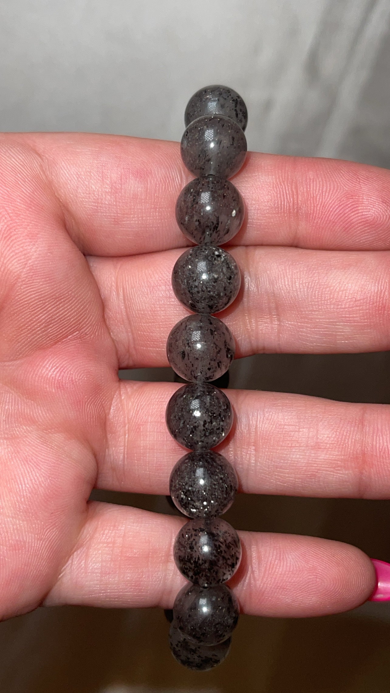 Black Mica Included Quartz 10mm Bracelet (Last one!)