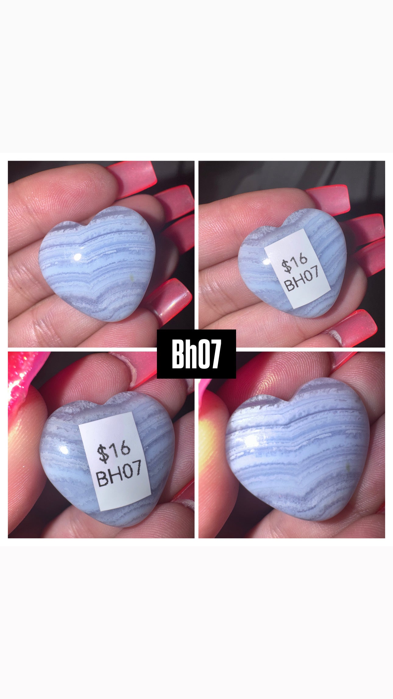 Blue Lace Agate AAA Heart