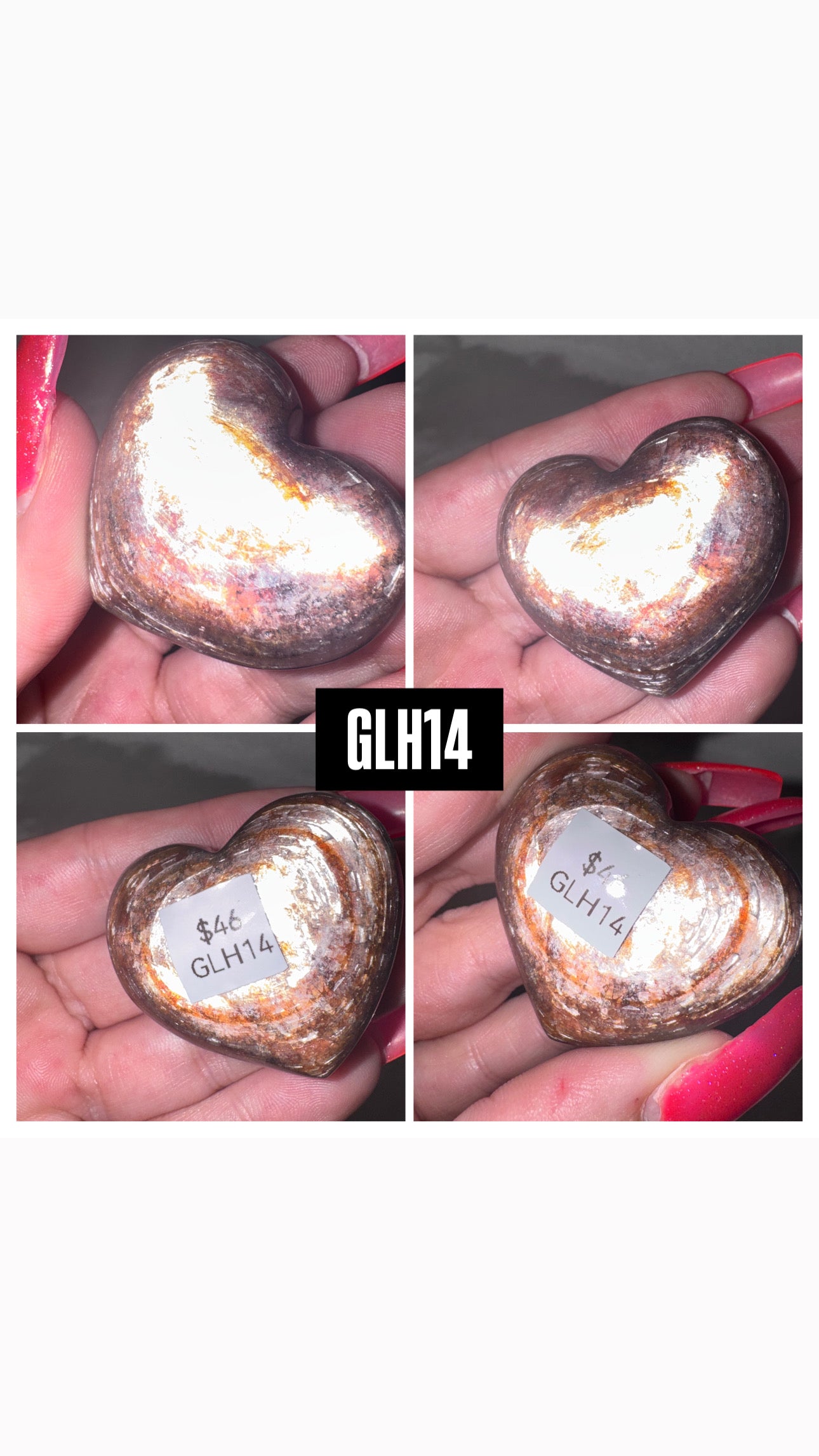 Gem Lepidolite Puffy Heart