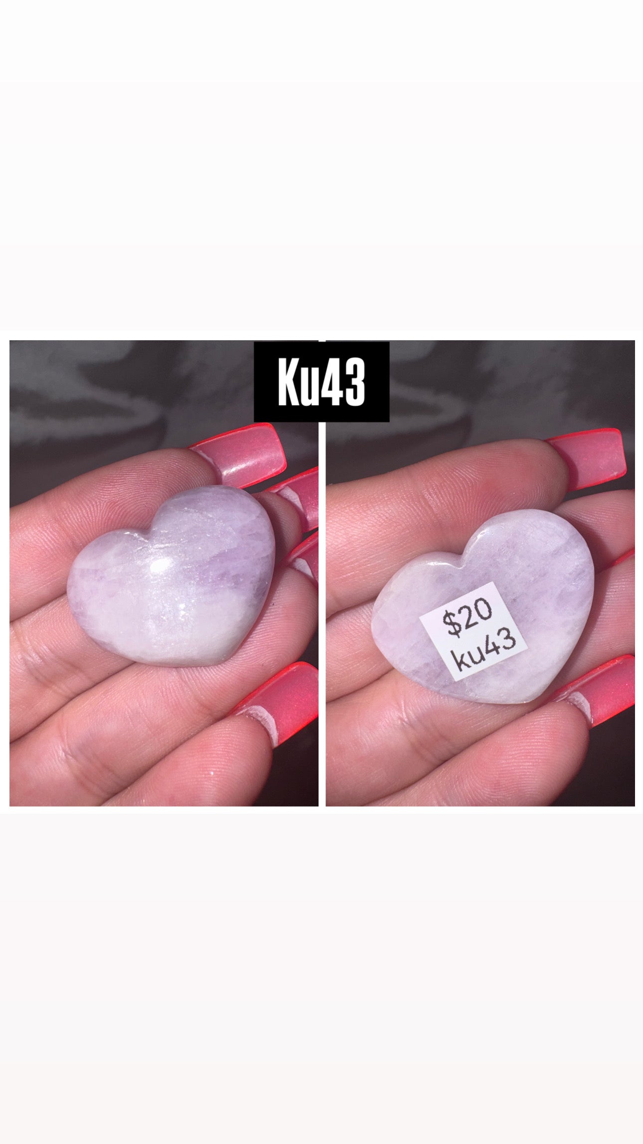 Kunzite AA Heart