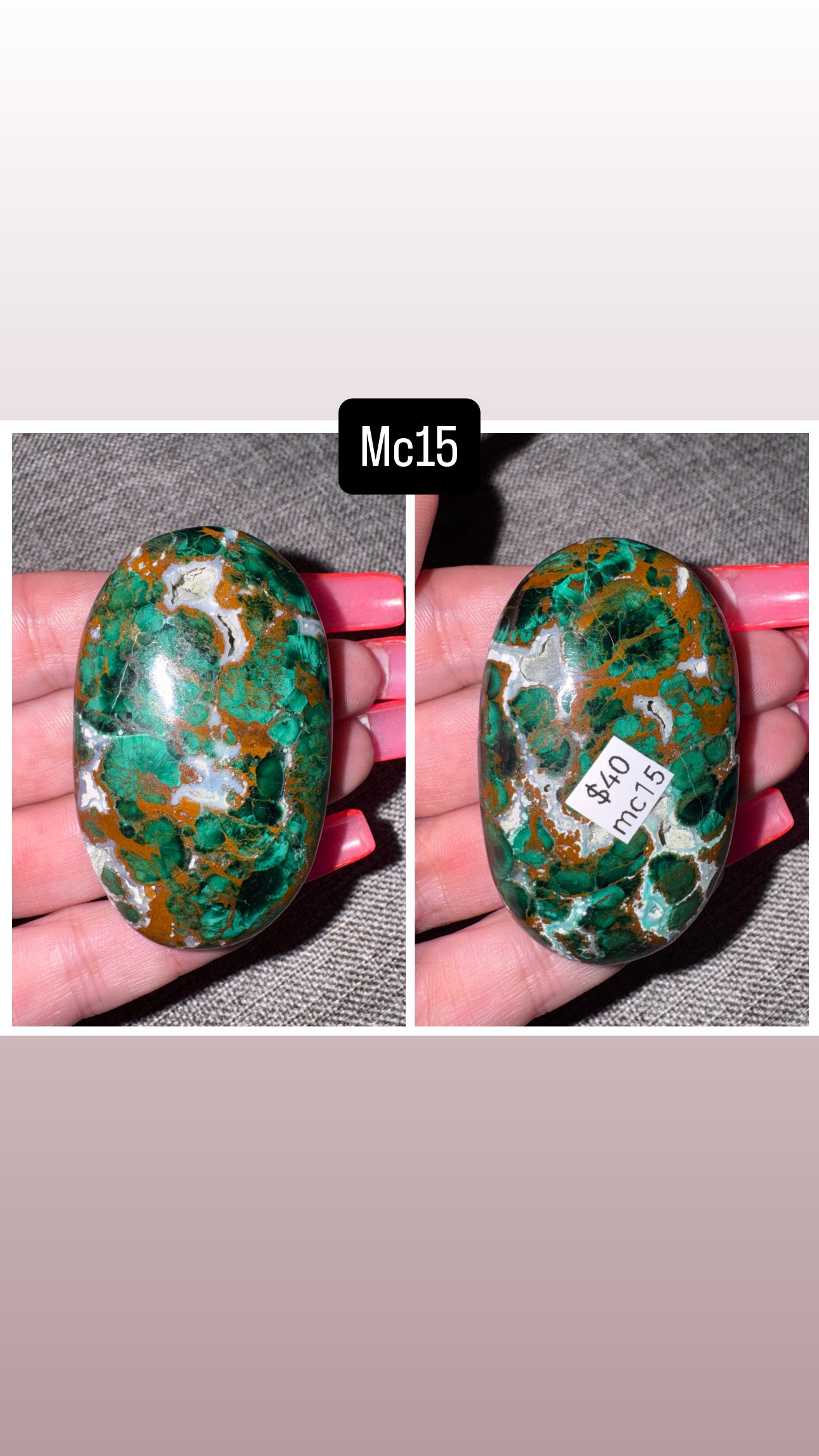 Malacholla (Malachite Chrysocolla) Palmstone