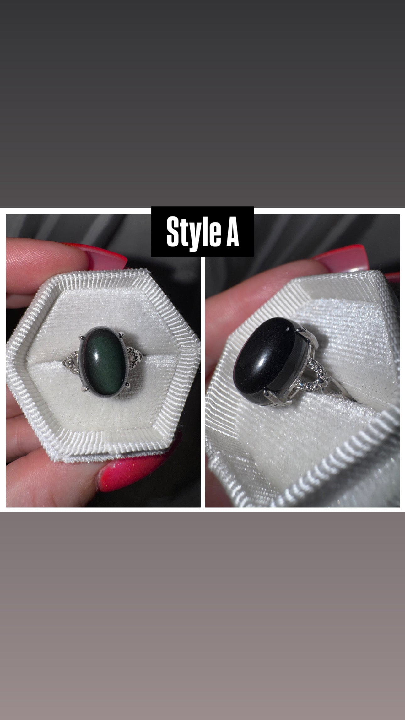 Rainbow Obsidian Adjustable Ring