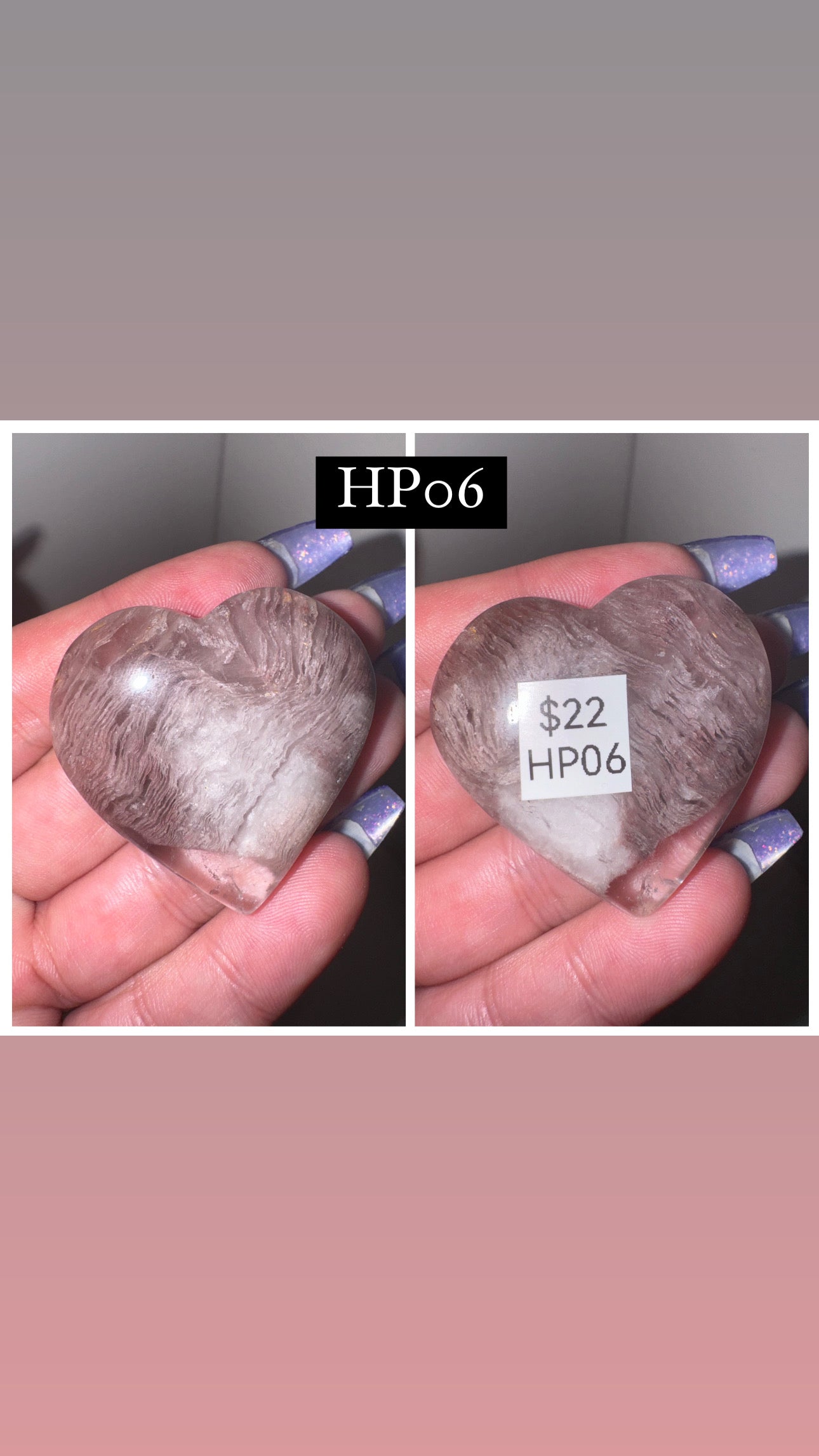 Pink Lithium Thousand Layer Lodalite Heart