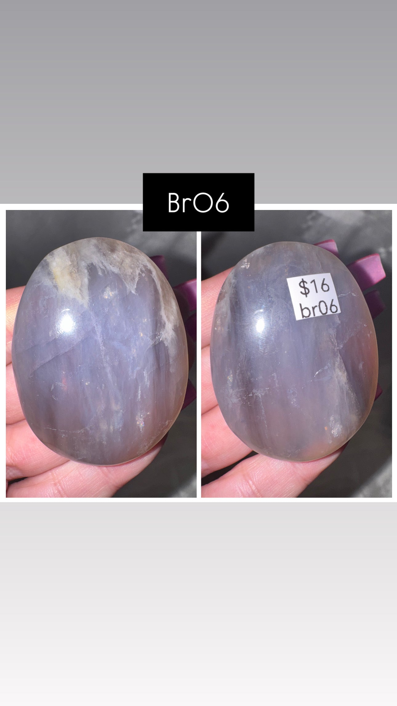 Blue Rose Quartz Palmstone