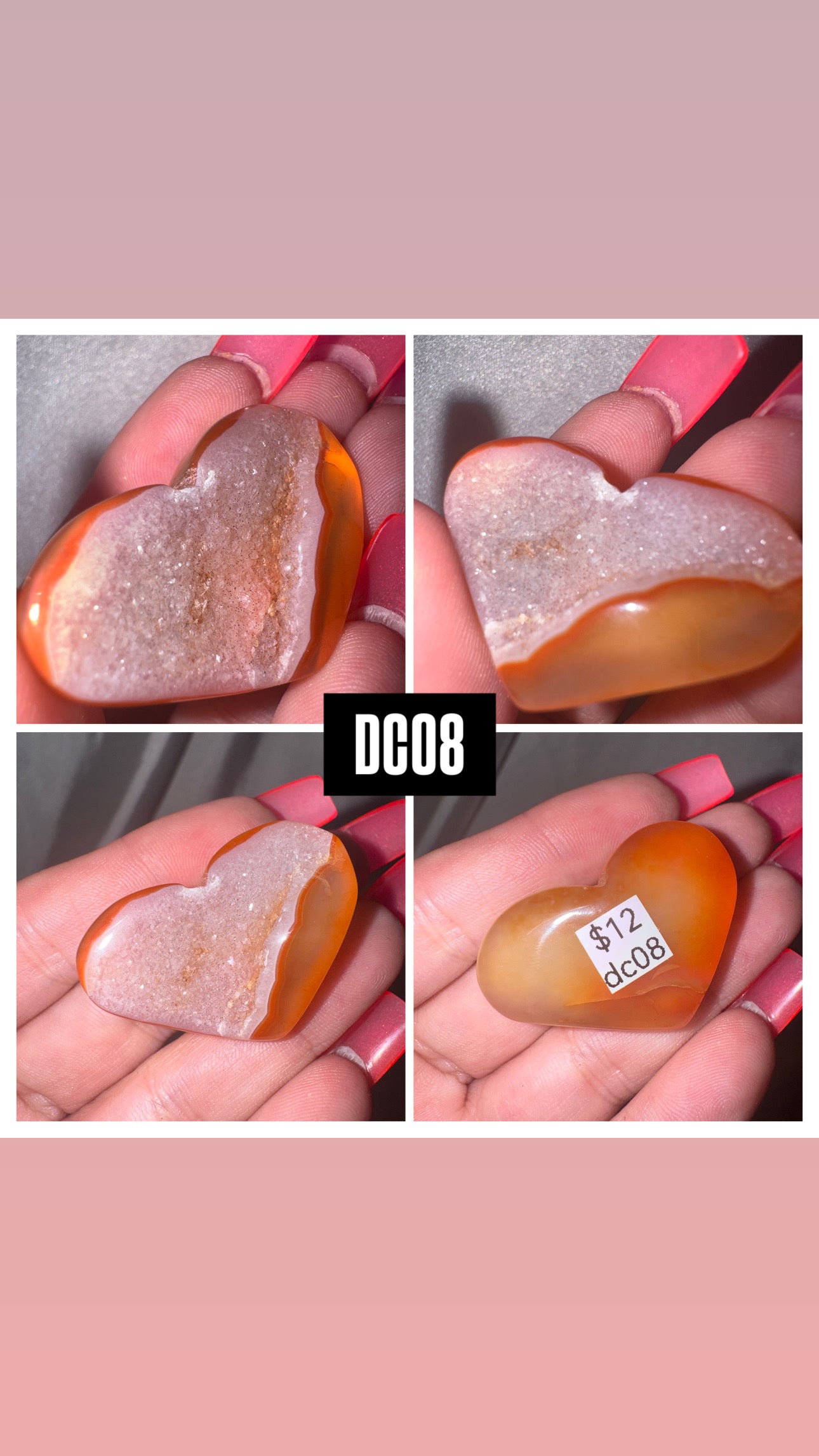 Druzy Carnelian Heart/Palmstone