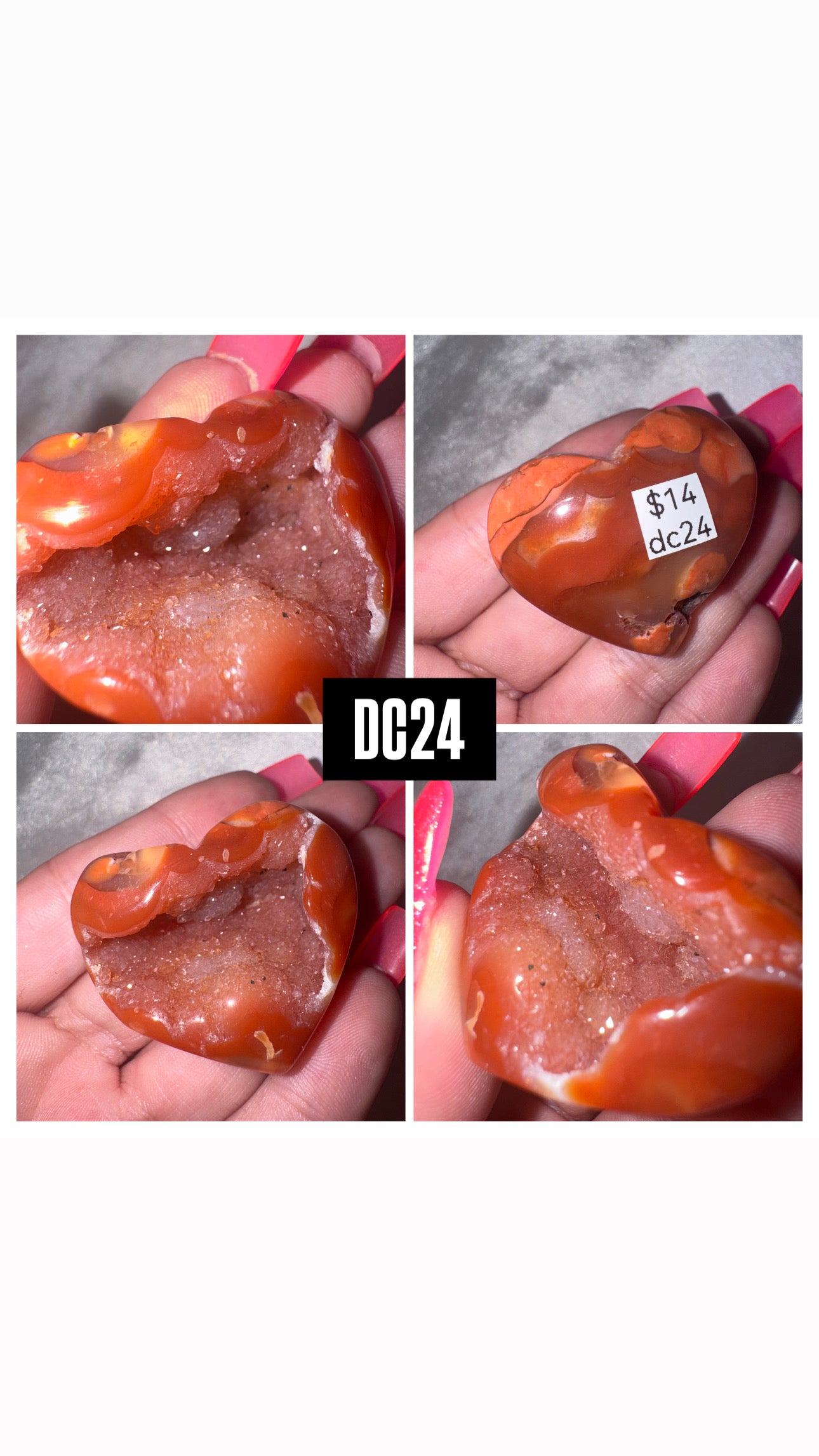 Druzy Carnelian Heart/Palmstone