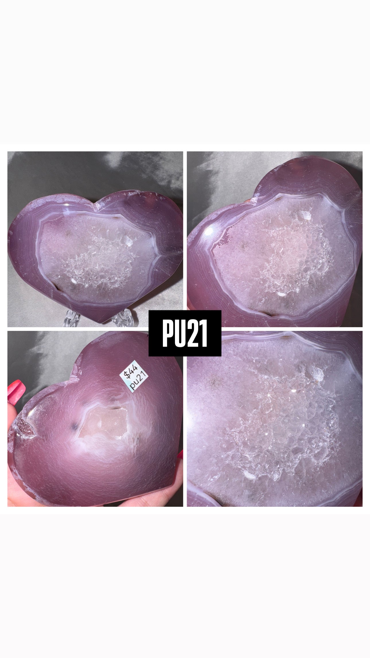Jelly Agate Large Heart (with stand)