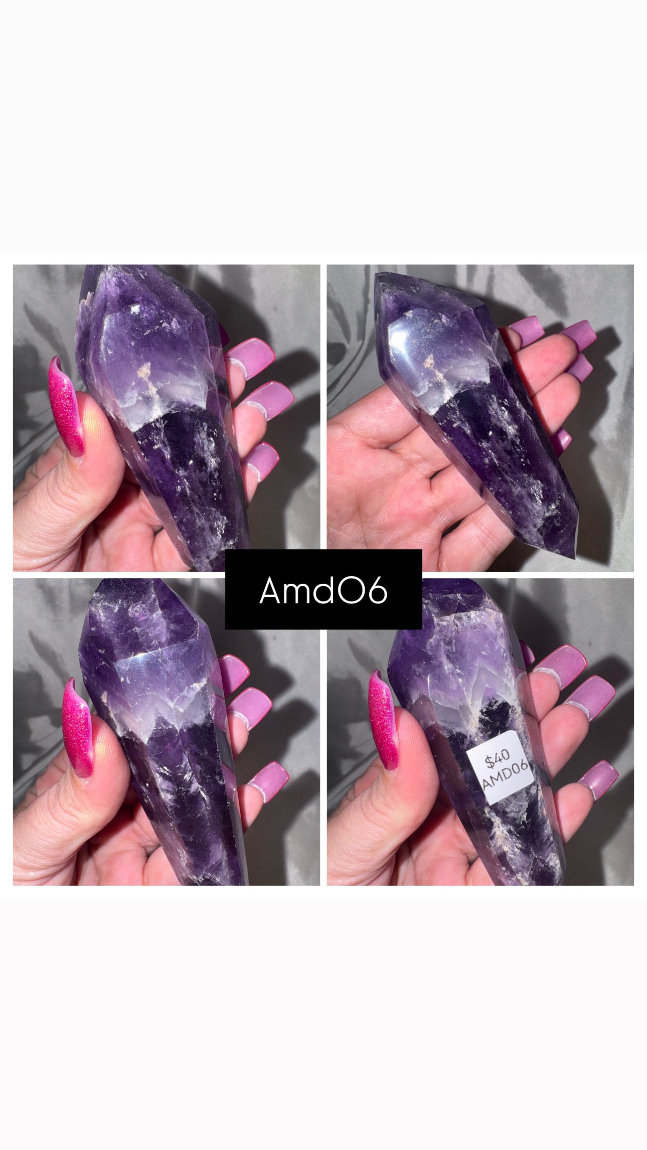 Phantom Amethyst Double Terminated Point
