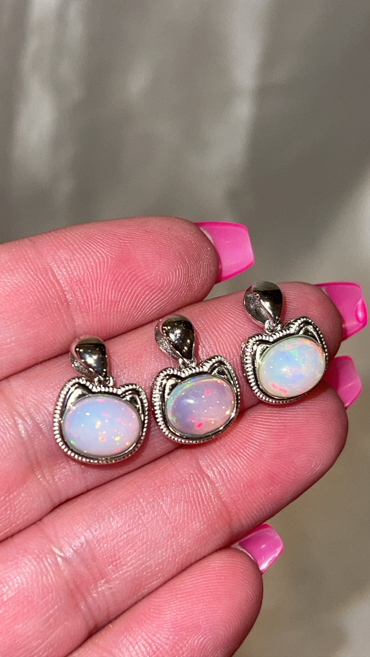 Opal Cat Head 925 Sterling Silver Pendant (Choose Your Own)