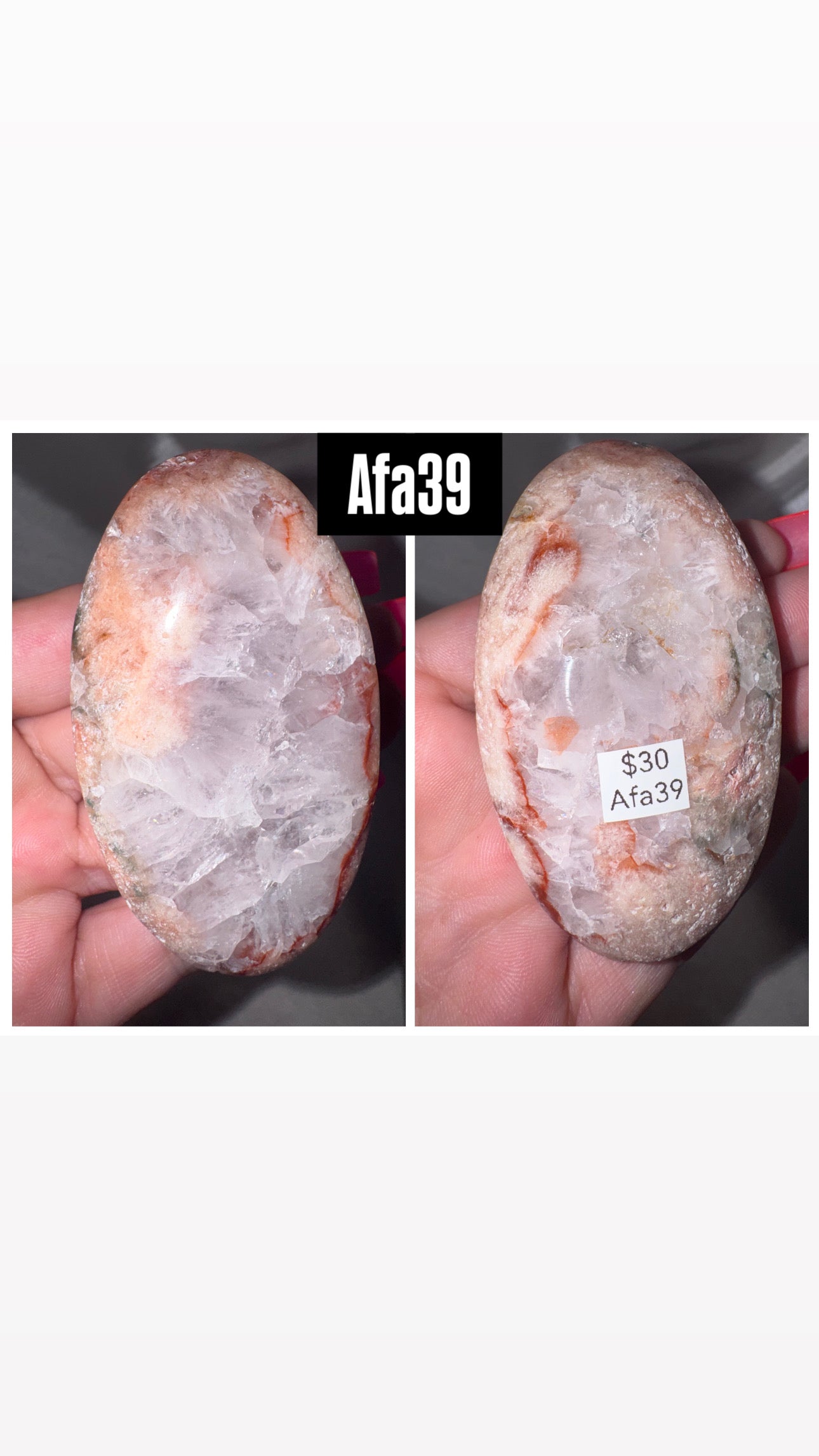 Amethyst Flower Agate AAA Heart/Palmstone