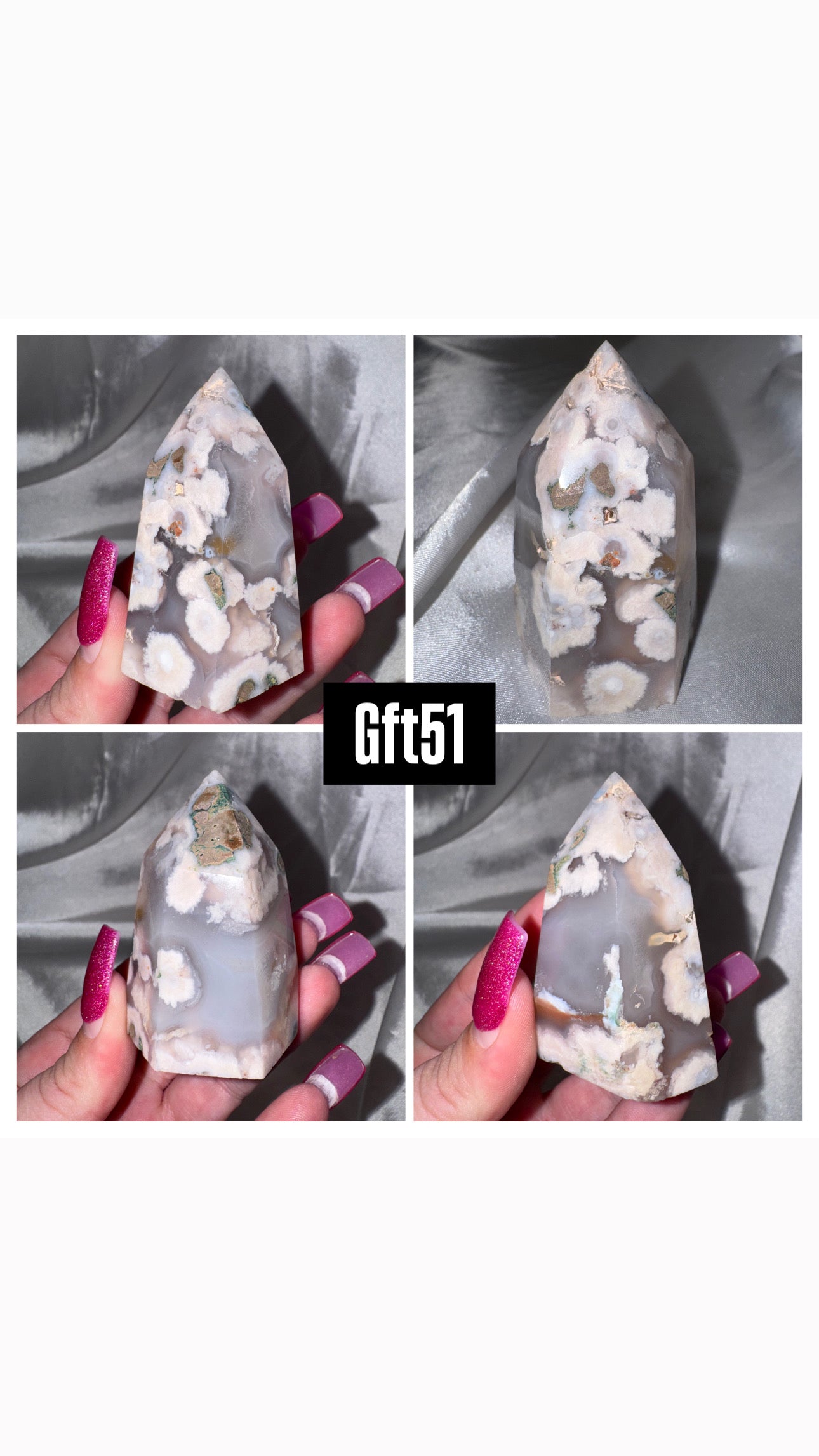 Green Flower Agate Tower