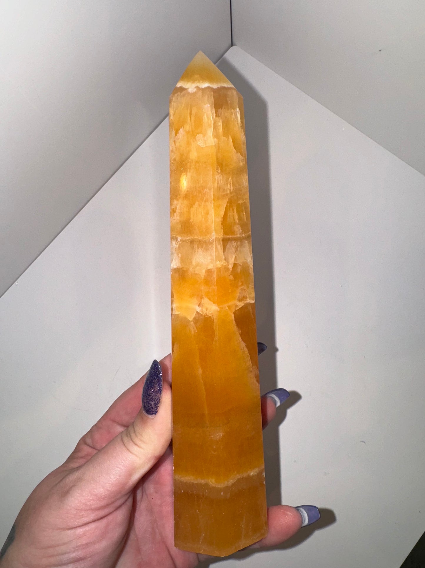 Orange Calcite AA Large Tower