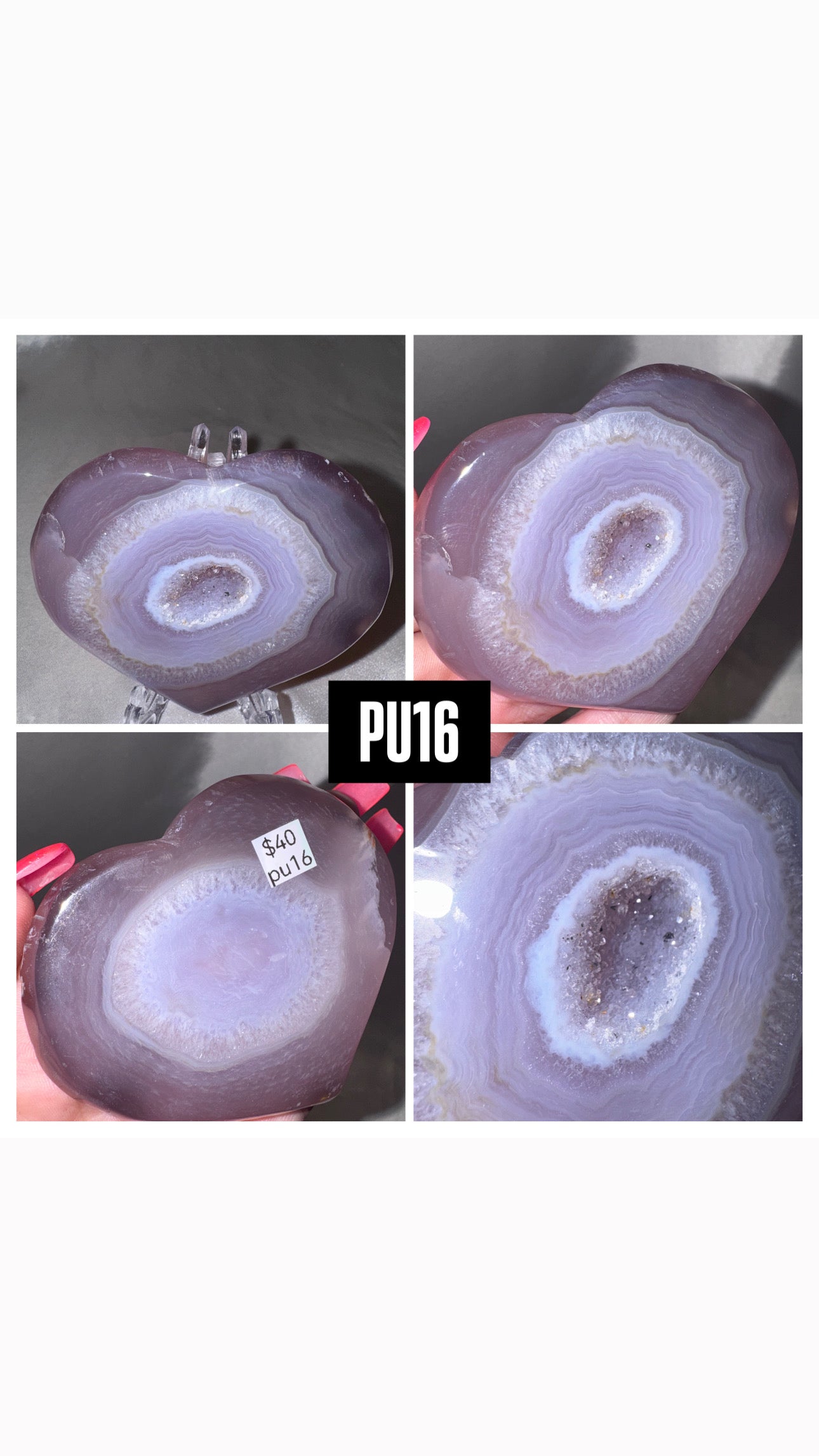 Jelly Agate Large Heart (with stand)