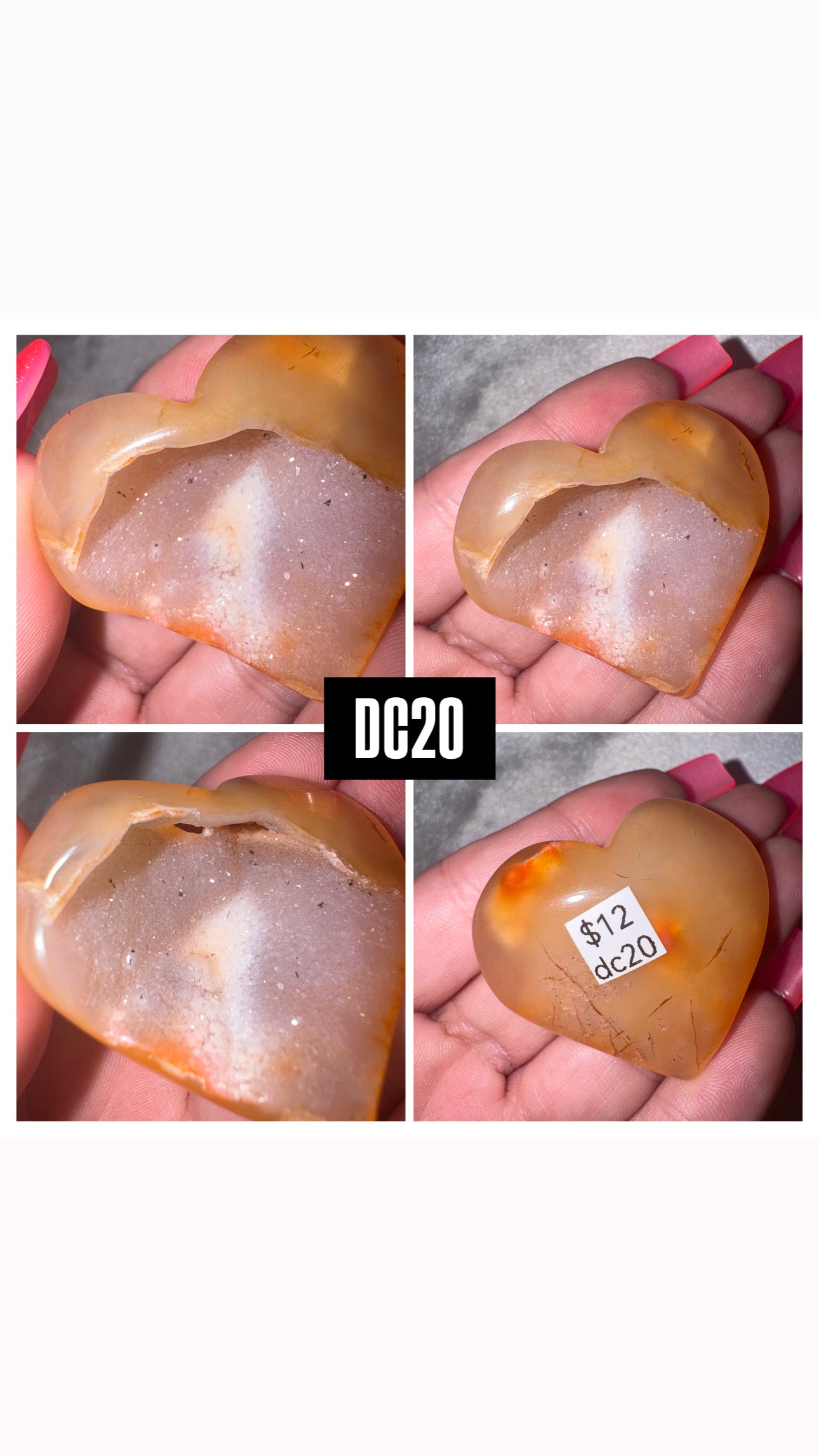 Druzy Carnelian Heart/Palmstone
