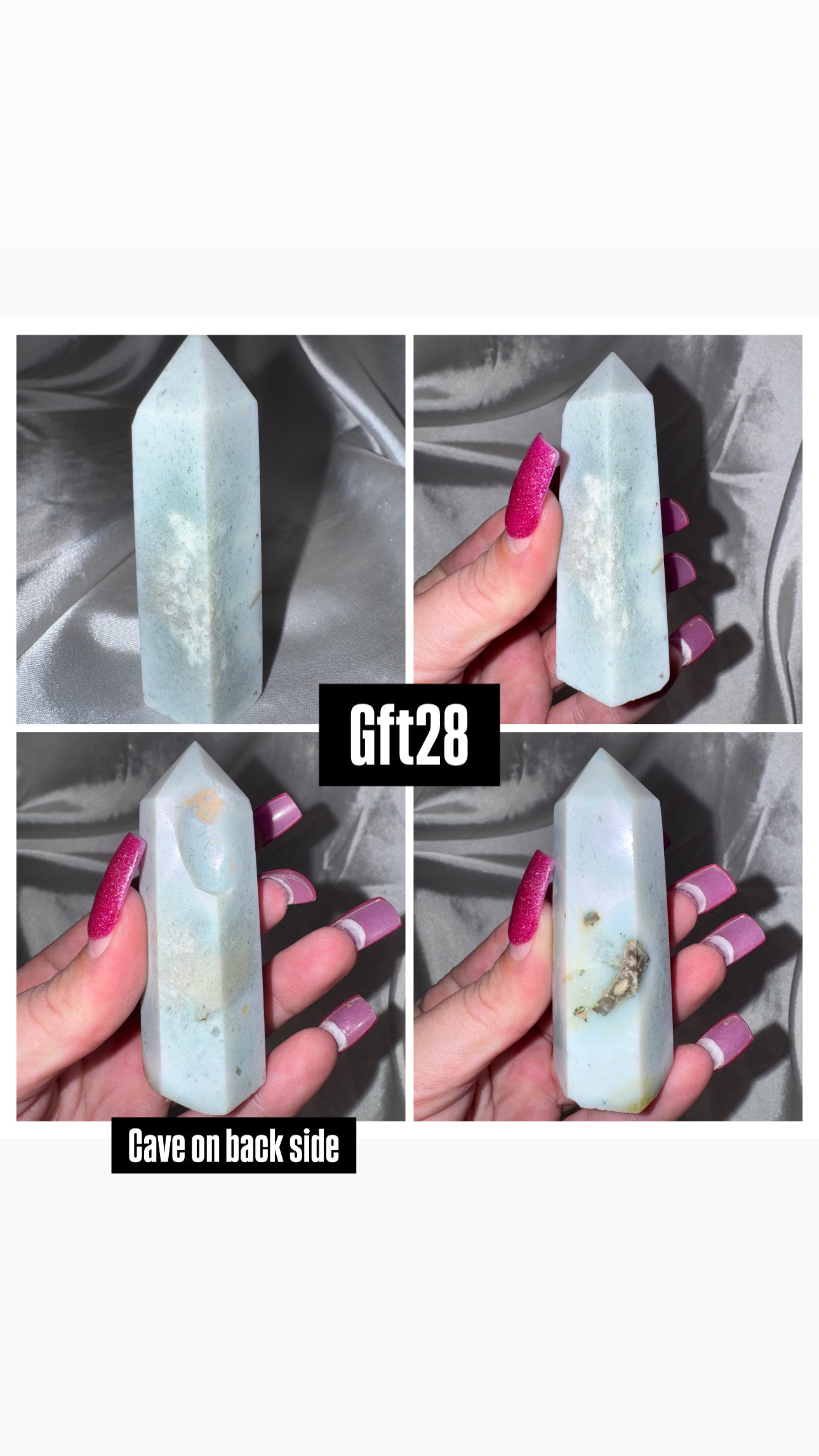 Green Flower Agate Tower