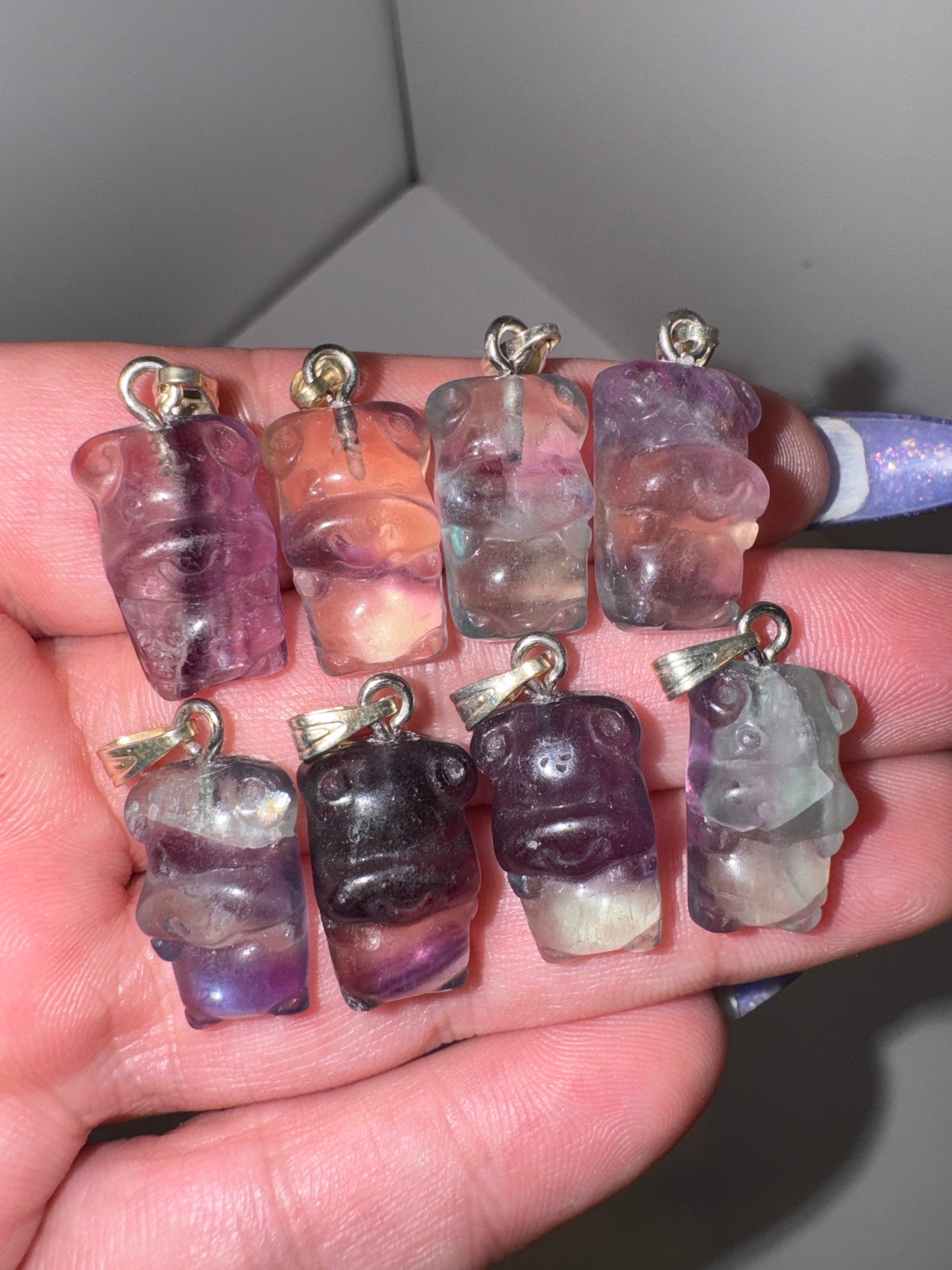 Fluorite Mini Cow Pendant