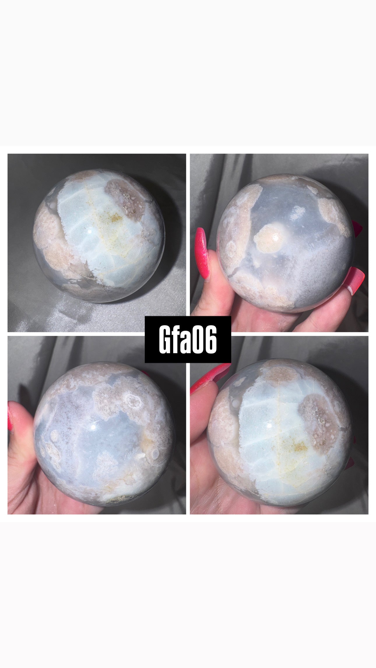 Green Flower Agate Sphere