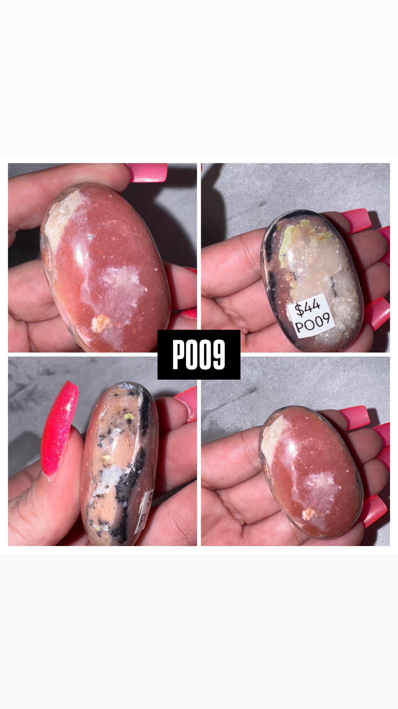 Pink Dendritic Opal AA Palmstone