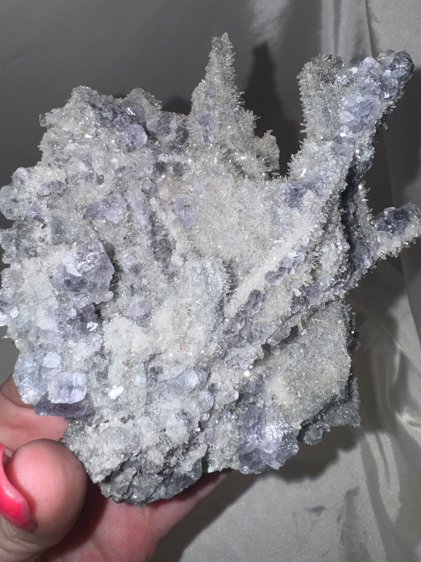 “Tanzanite” Fluorite with Needle Quartz XL Display Specimen