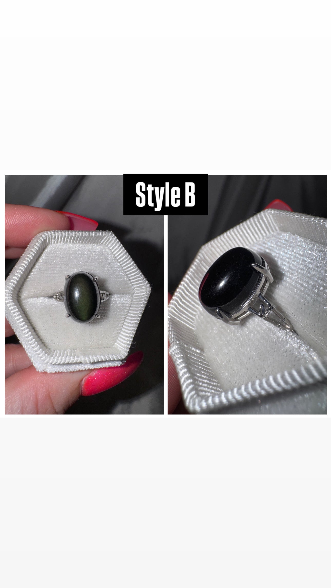 Rainbow Obsidian Adjustable Ring