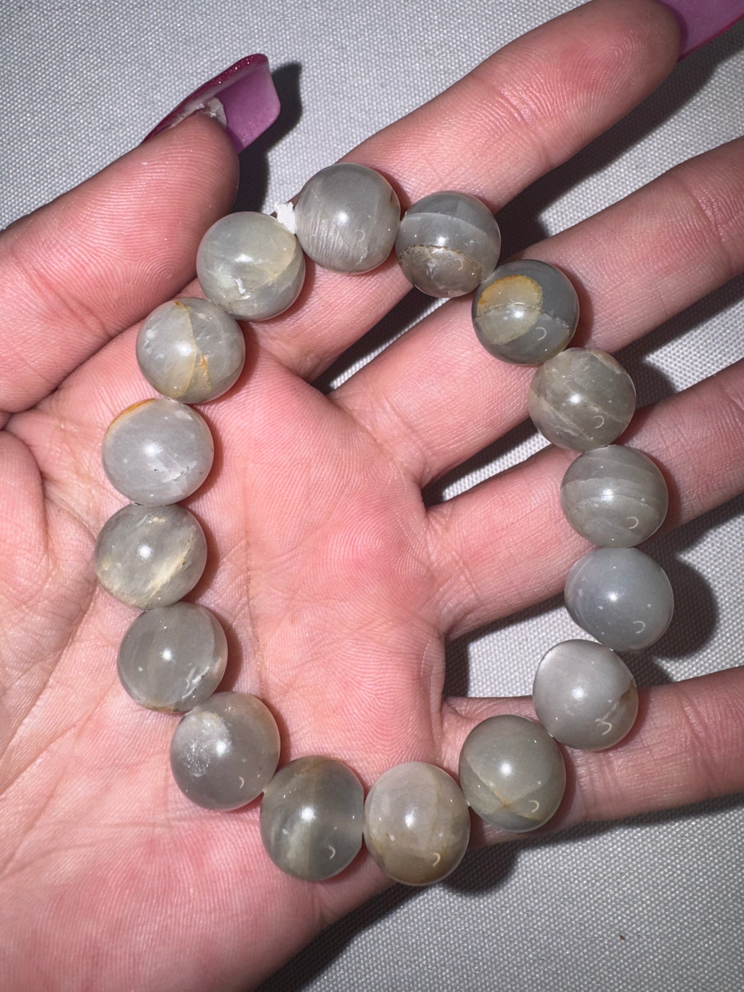 Grey Moonstone AA Bracelet (12mm)