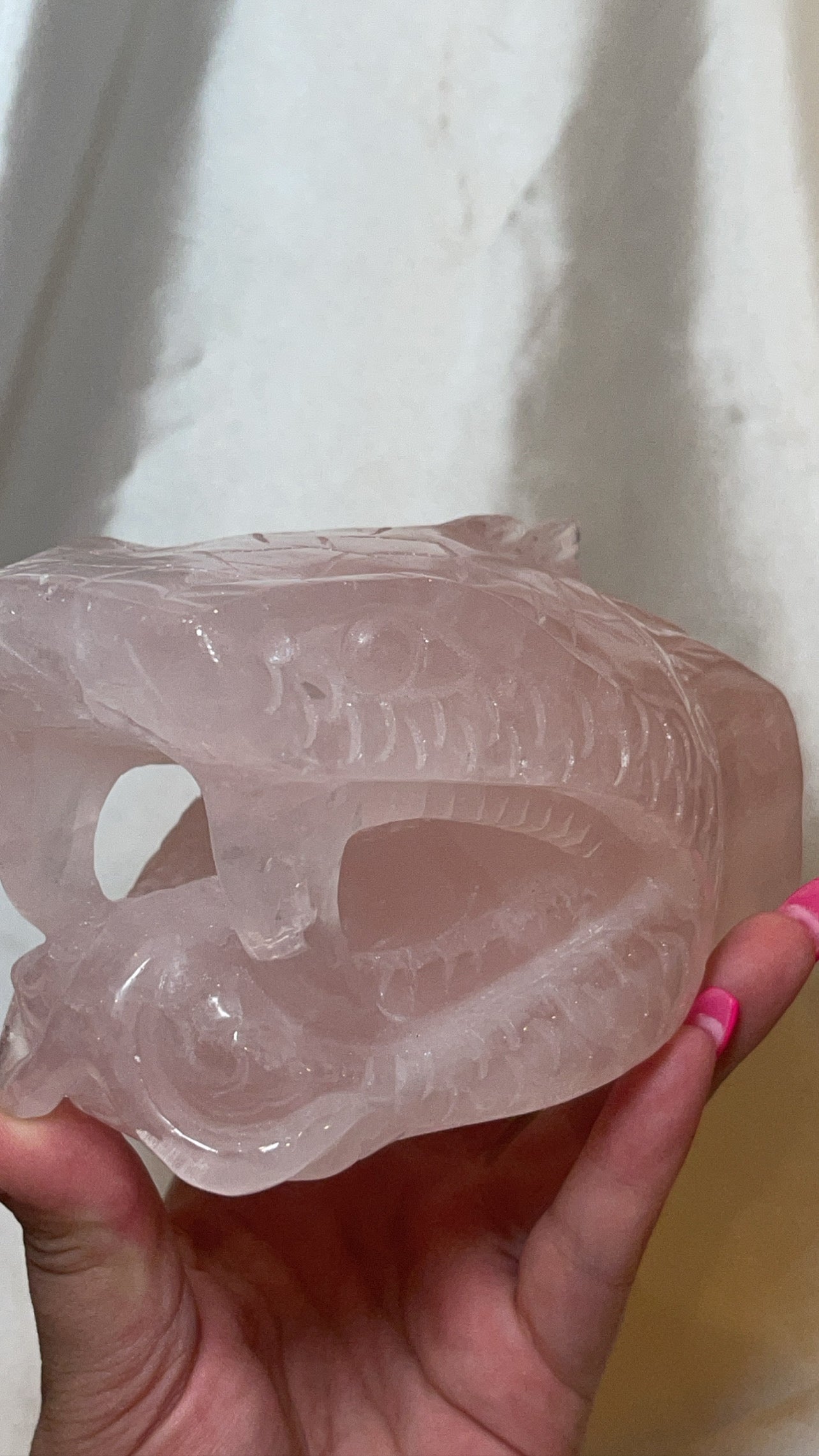 Rose Quartz AAA XXL Snake Head