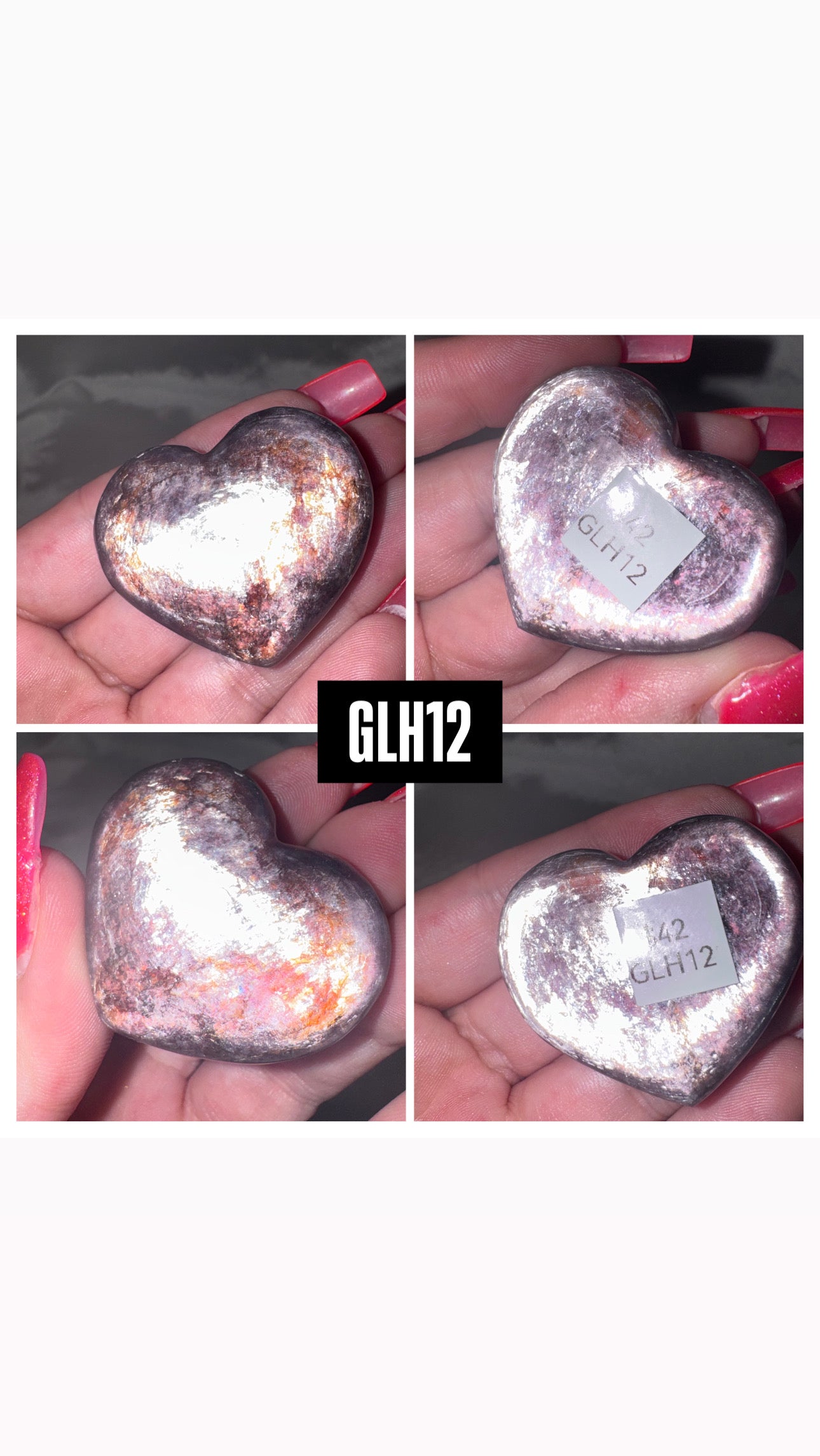 Gem Lepidolite Puffy Heart