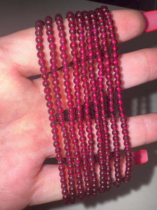 Garnet 2mm Bracelet