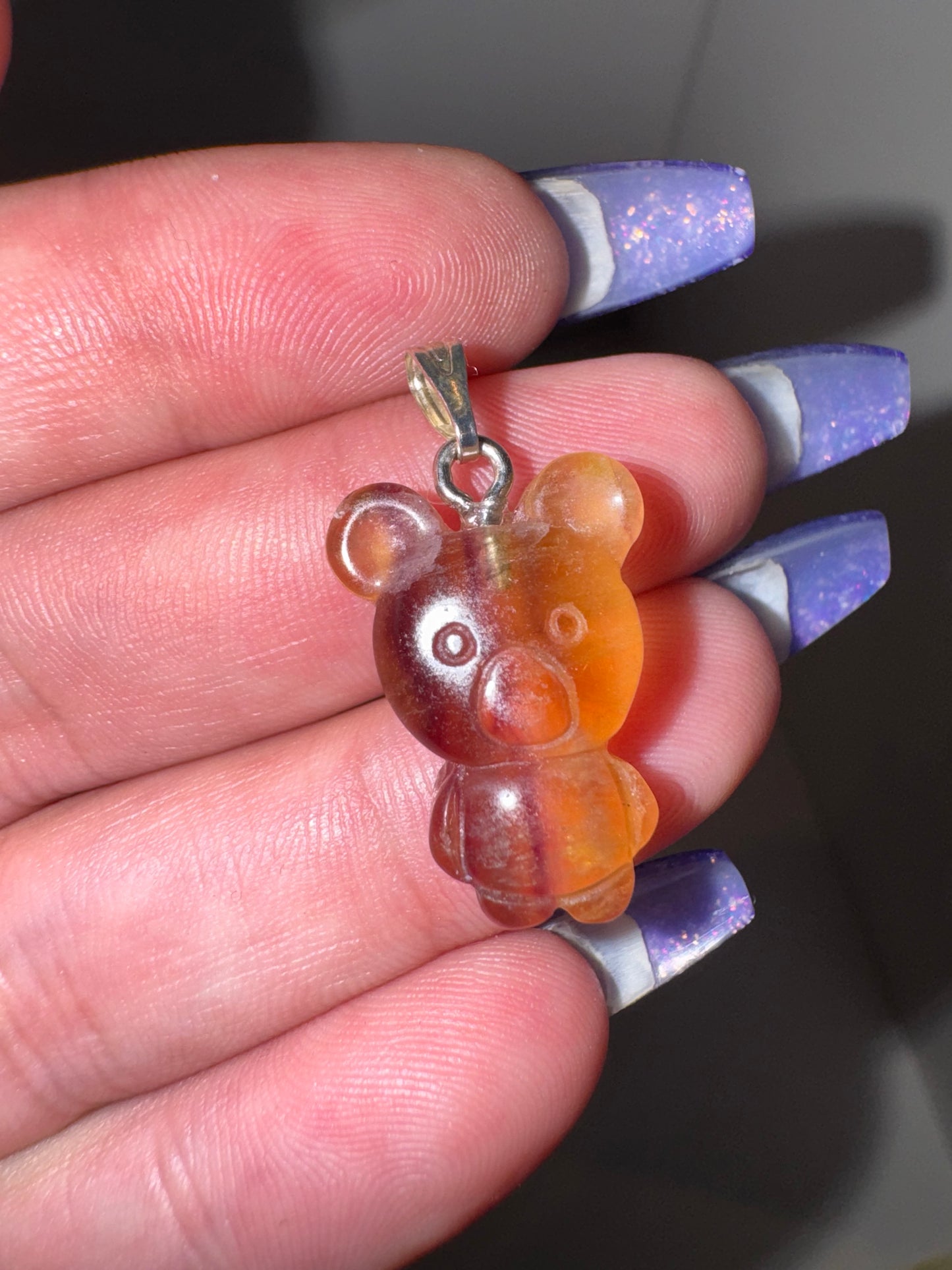 Fluorite Bear Pendant