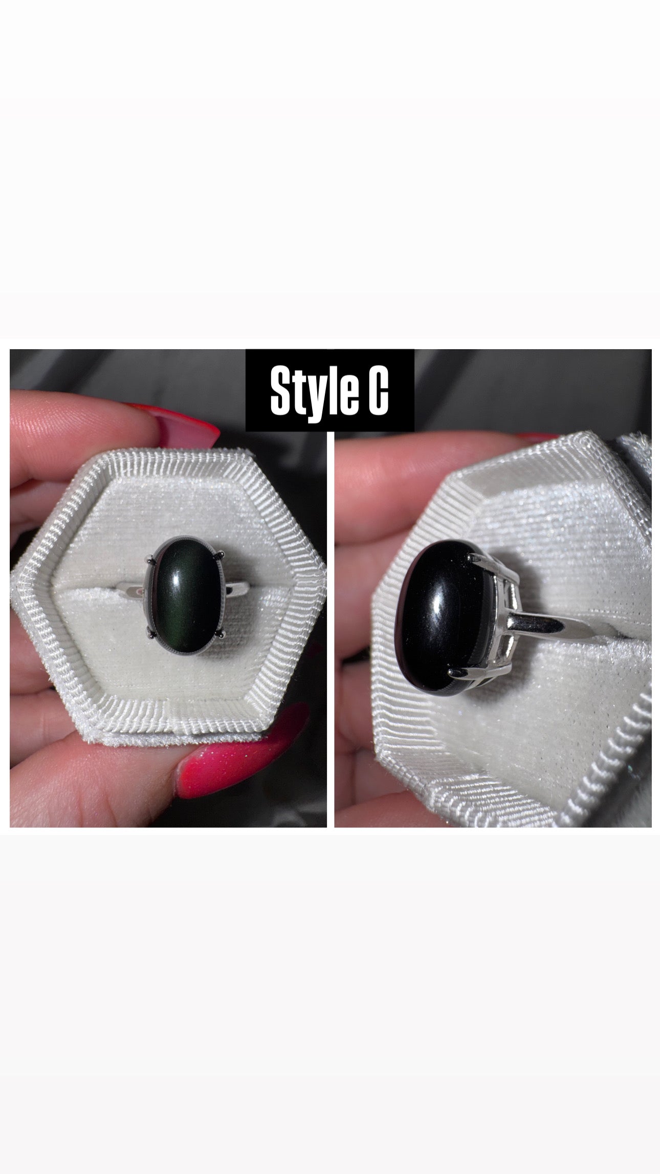 Rainbow Obsidian Adjustable Ring