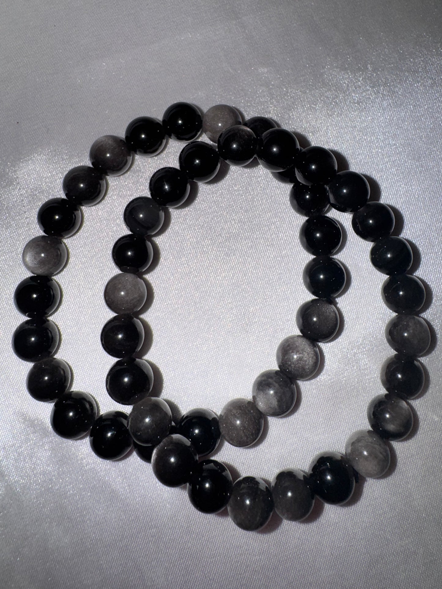 Silver Sheen Obsidian 8mm Bracelet