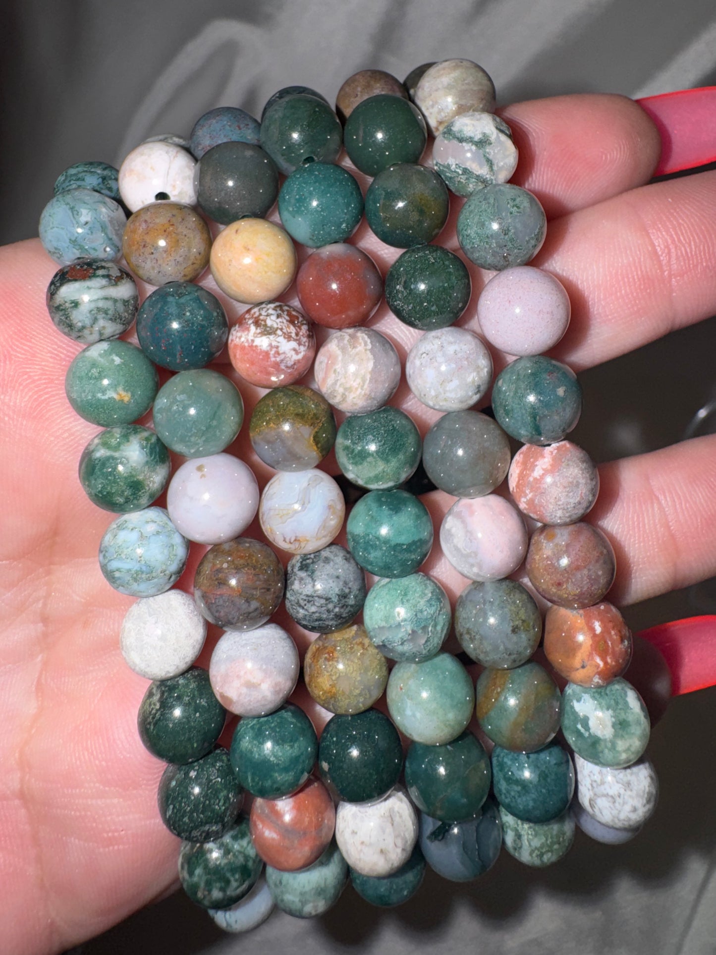 Colorful Moss Agate 8mm Bracelet