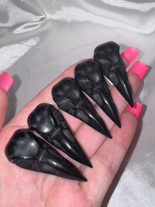 Obsidian Bird Skull