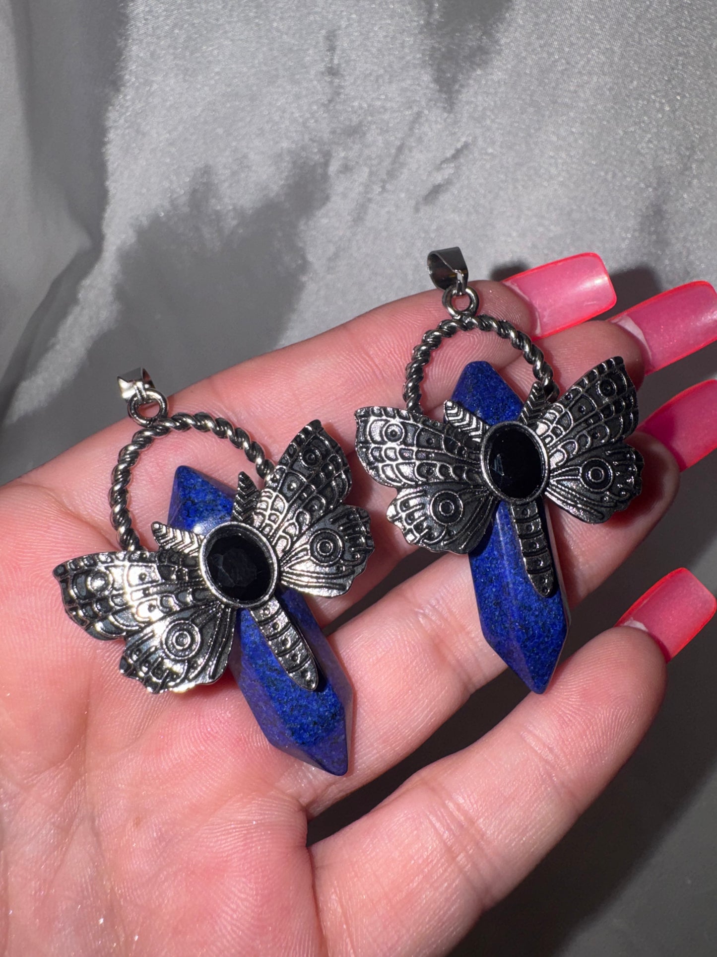 Crystal Point Moth Pendant