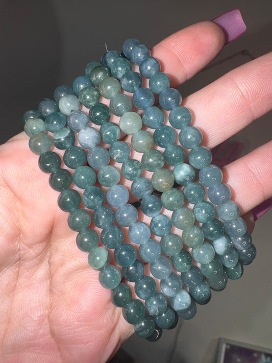 Blue Water Jade AAA Bracelet (6mm)
